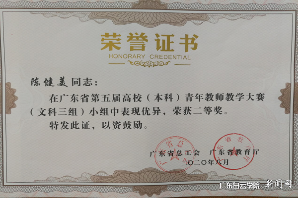 外國語(yǔ)學(xué)院陳健美老師榮獲二等獎（文科三組）.png